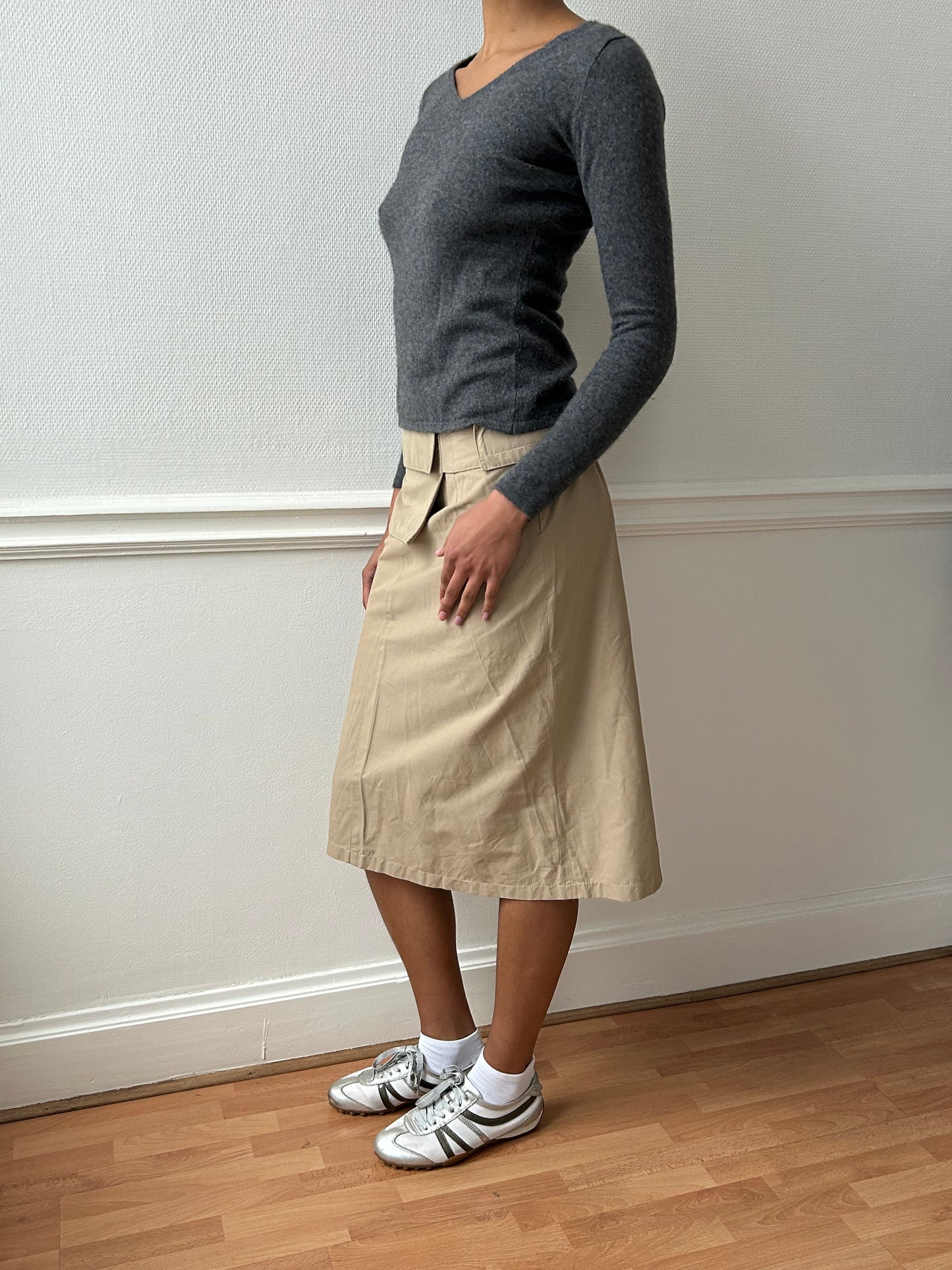 90s POCKET BELT MIDI SKIRT