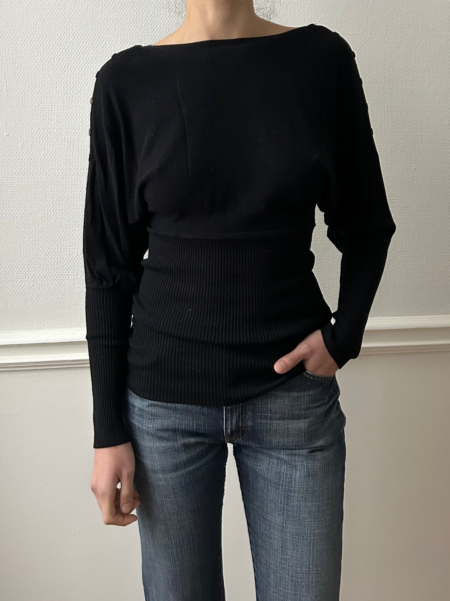 90s BLACK KNIT TOP