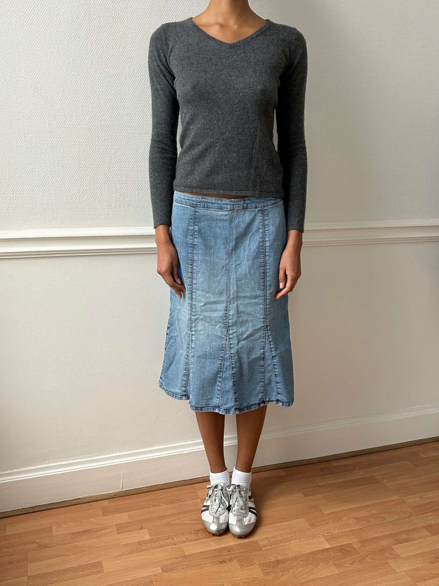 90s DENIM MIDI SKIRT