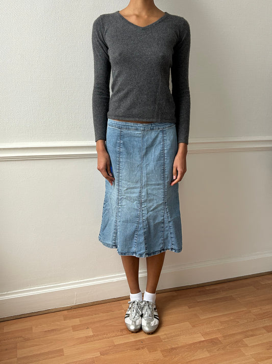 90s DENIM MIDI SKIRT