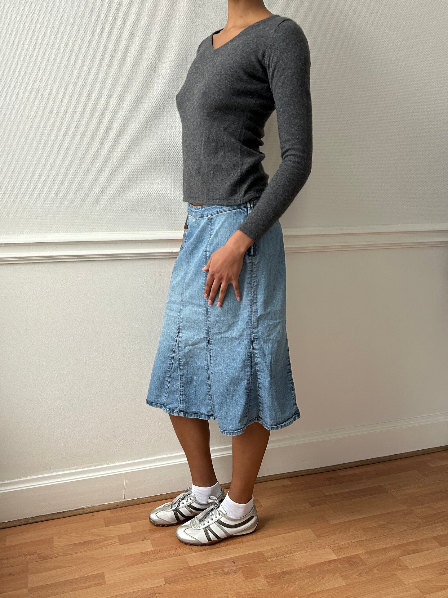 90s DENIM MIDI SKIRT