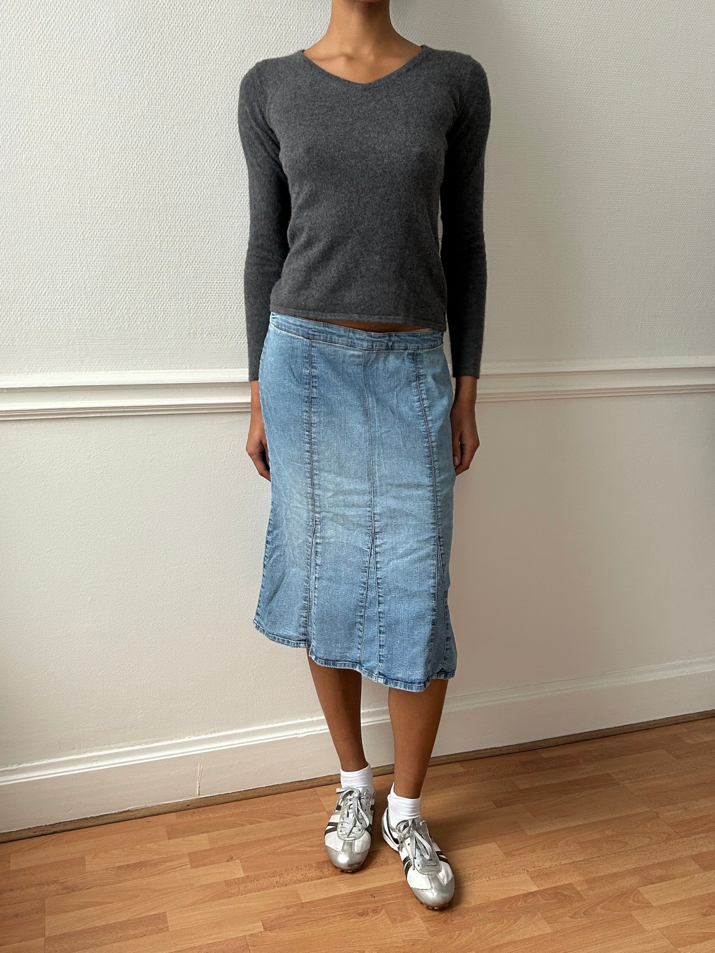 90s DENIM MIDI SKIRT