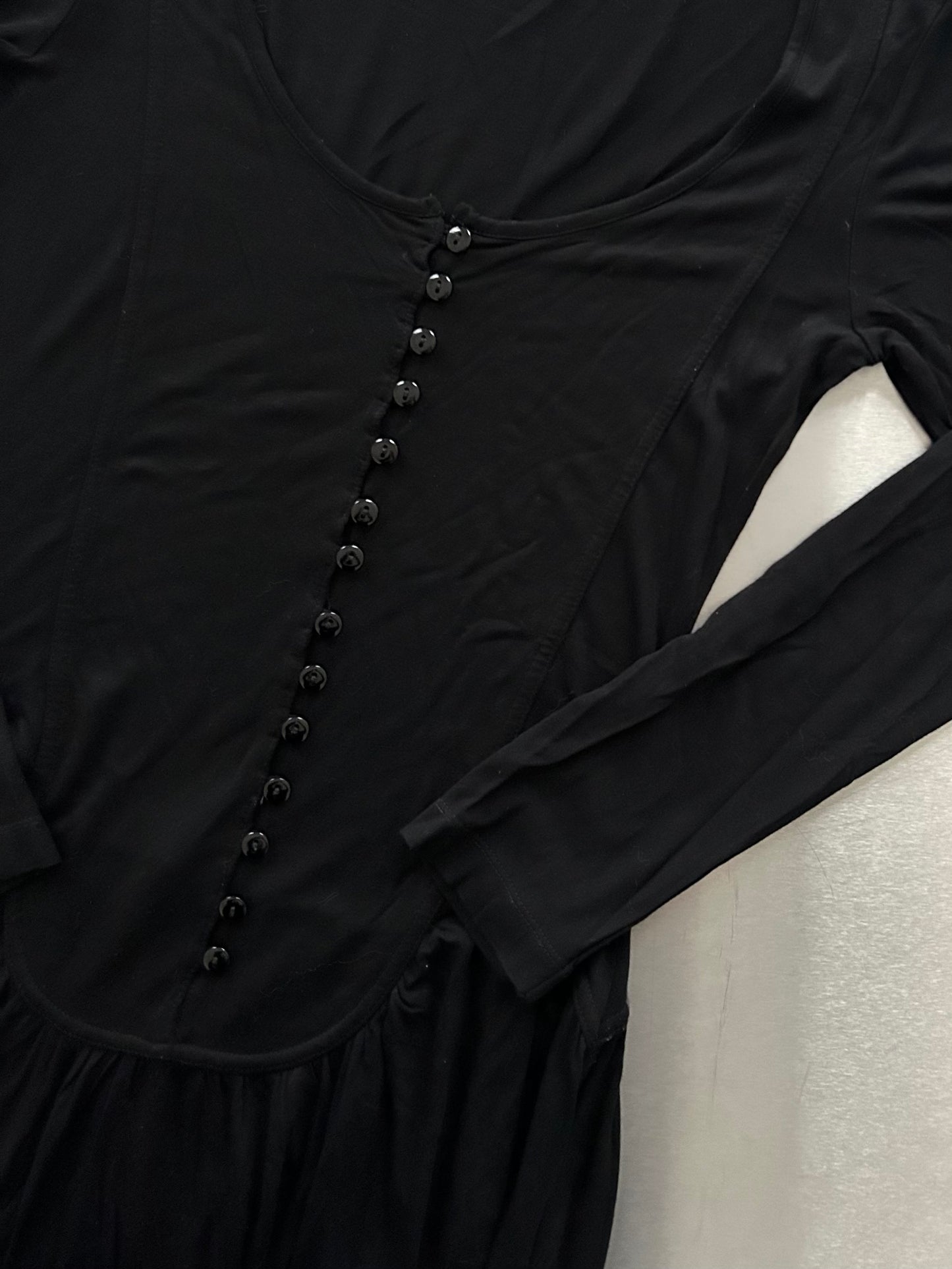 90s BLACK BUTTONS DRESS