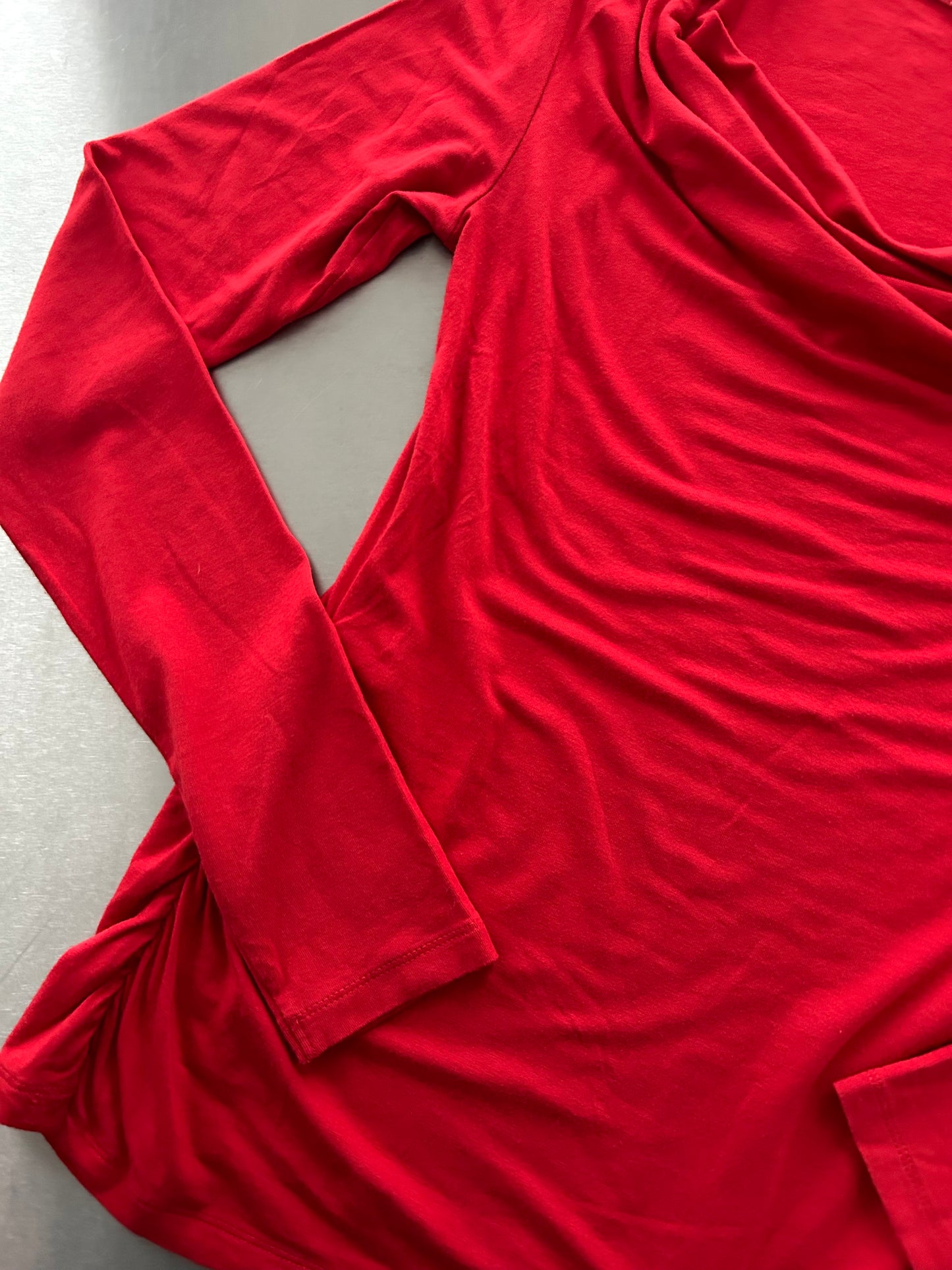 90s RED DRAPED TOP