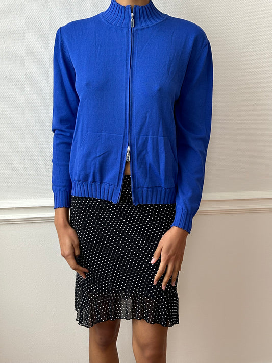 90s BLUE ZIP UP KNIT