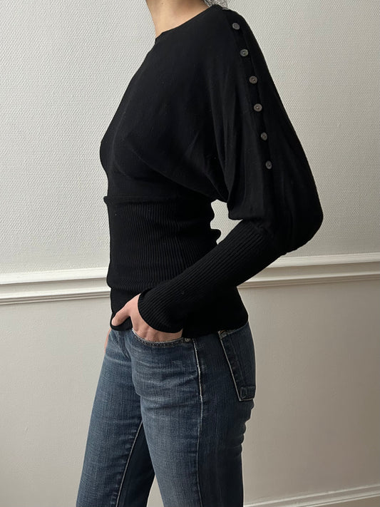 90s BLACK KNIT TOP