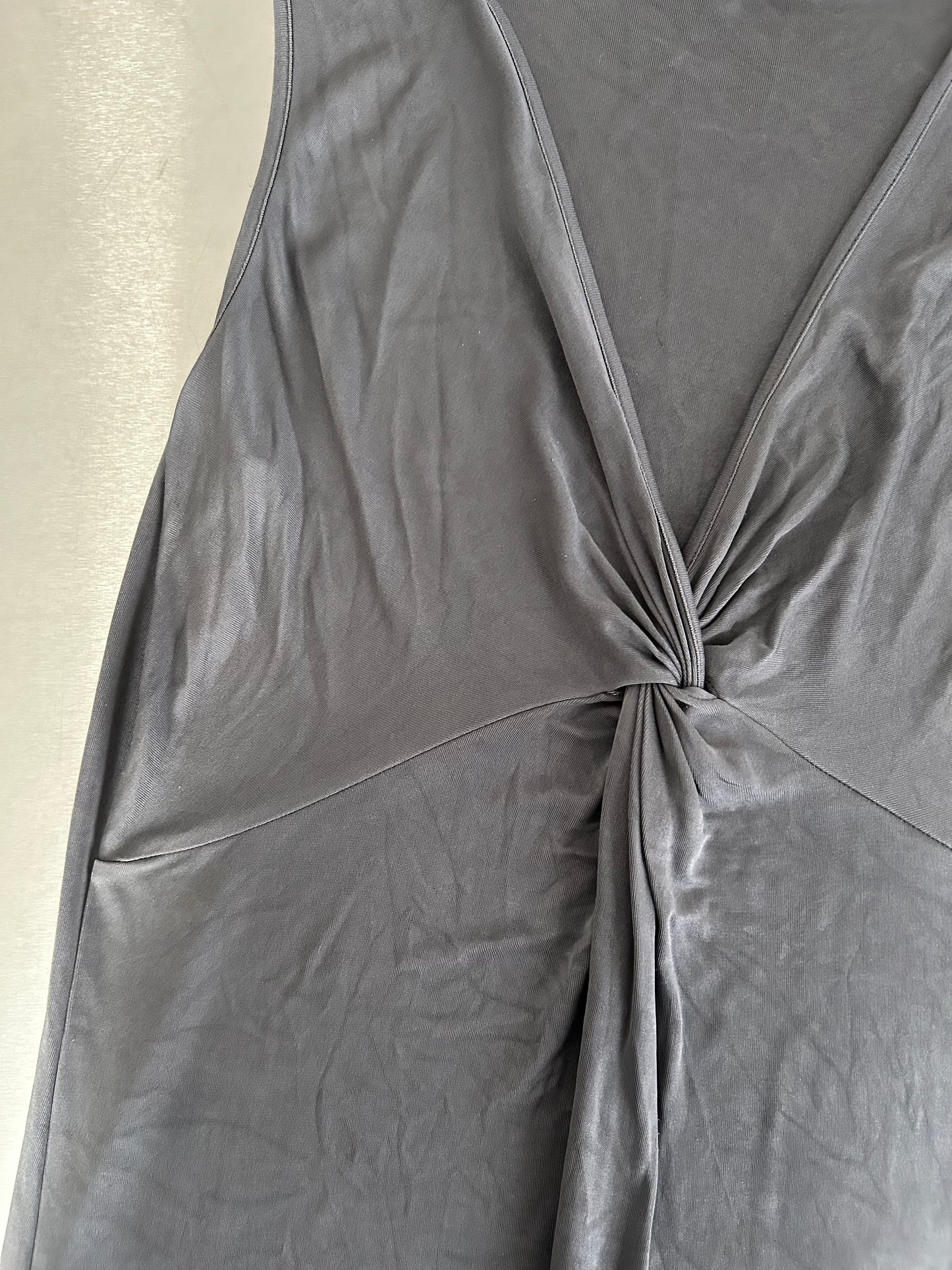 90s GREY DRAPED DRESS