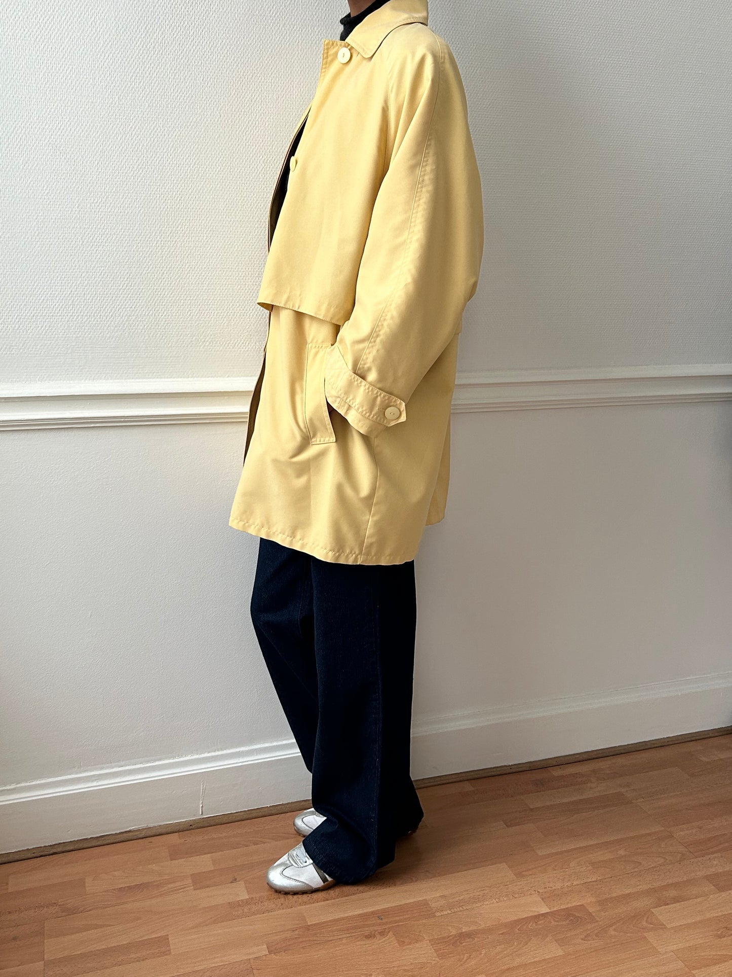 90s YELLOW TRENCH COAT