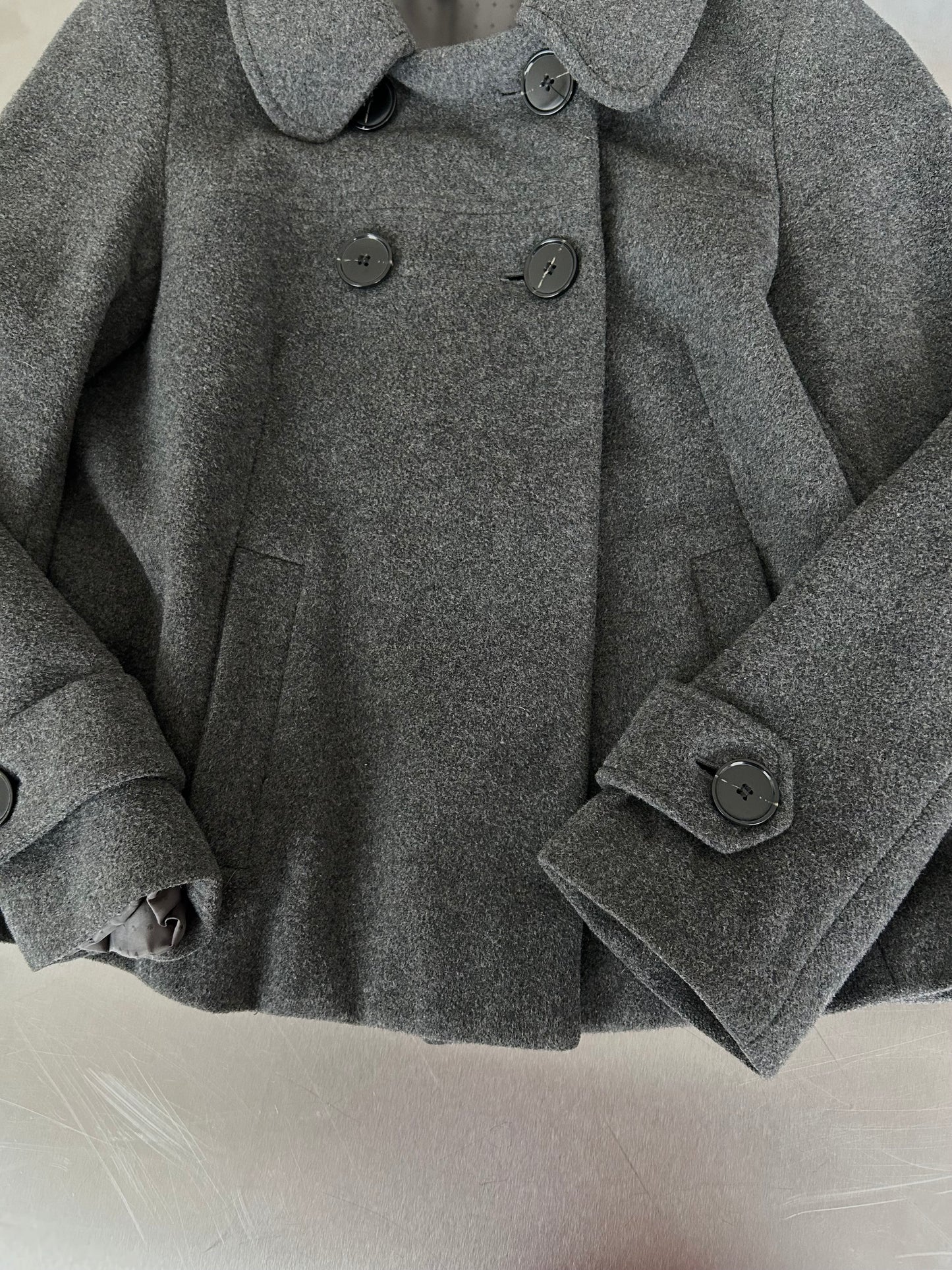 90s GREY WOOL PEACOAT