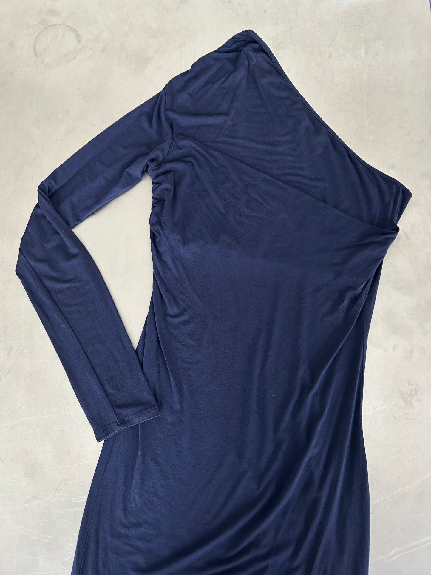 00s BLUE DRAPED DRESS