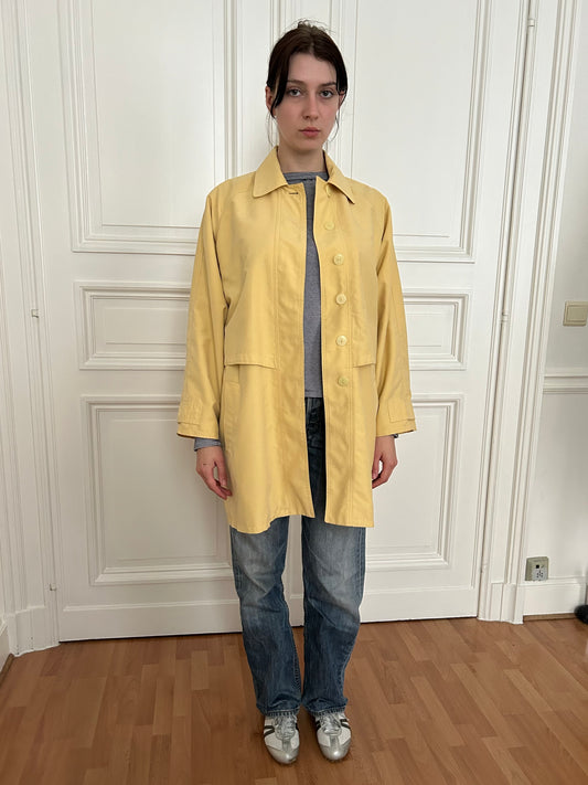 90s YELLOW TRENCH COAT